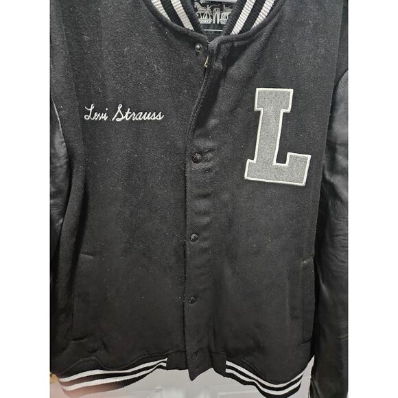 LEVI'S 73 MIXED MEDIA Letterman Varsity Bomber Wool Jacket Sz XXL - Picture 3 of 16